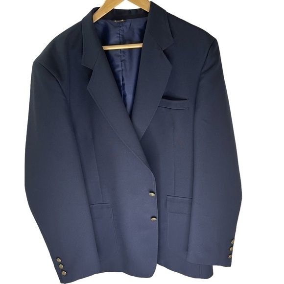 Edwards Other - Edward’s Navy Blue Men’s Blazer size 48 L single breasted gold metal buttons